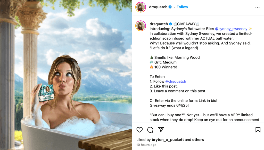 dr. squatch launches limited-edition sydney's soap infused with her bathwater