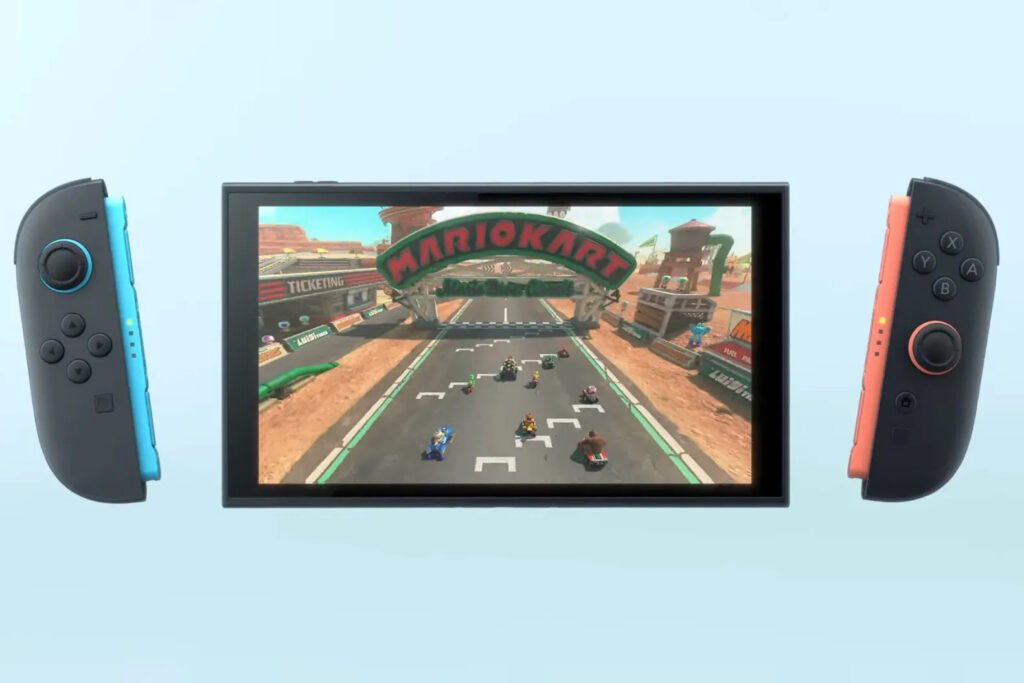 front view of nintendo switch 2 with joy-con attached